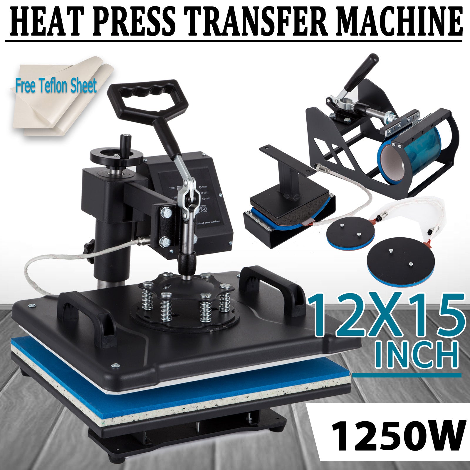 5-In-1 Swing Away Print-Transfer Machine (Mug, Cap, T Shirt, Phone Cases, Plate, Bags & More)