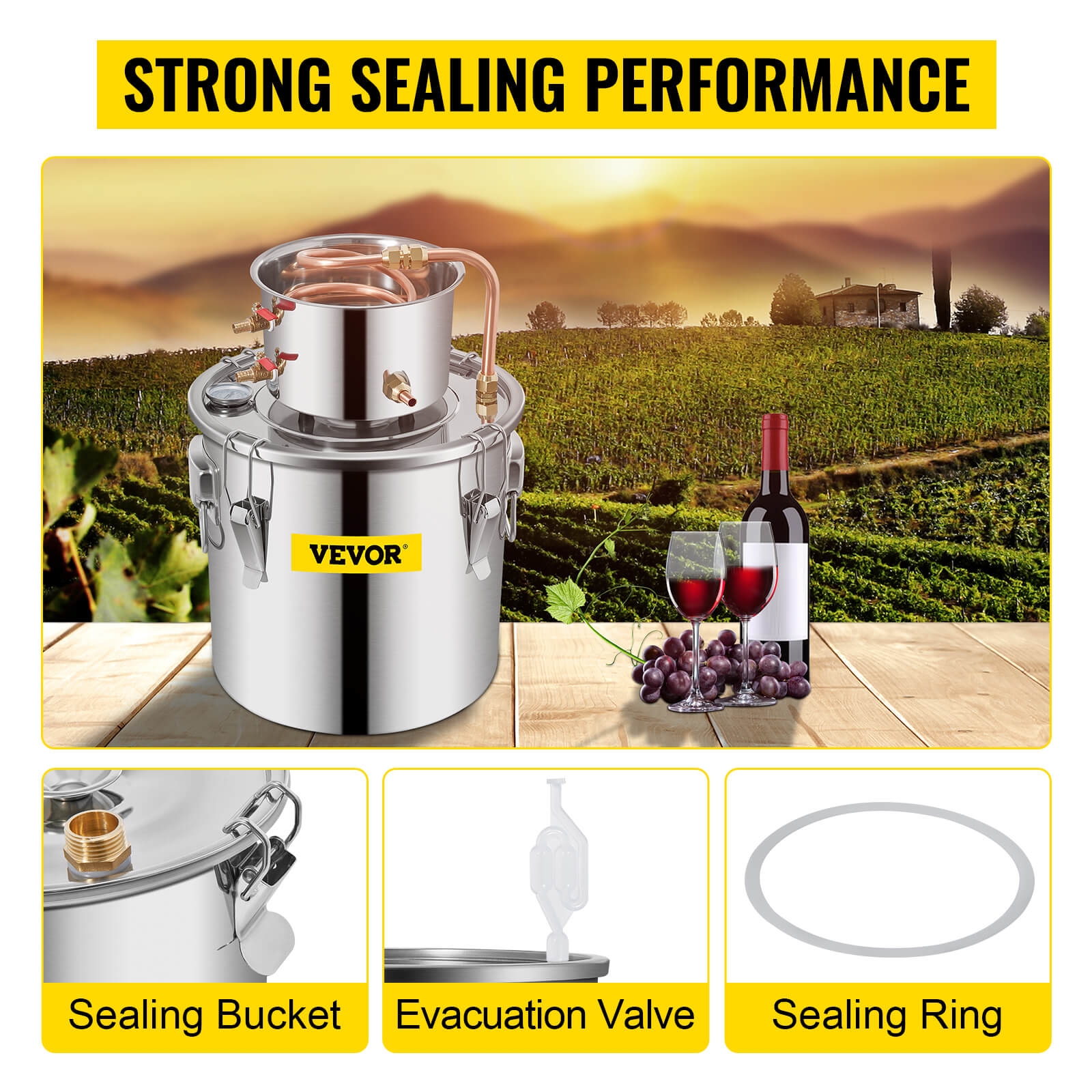 Alcohol Distiller Machine Moonshine Apparatus Beer Brewing Equipment DIY Wine Dispenser Kit for Home Appliance