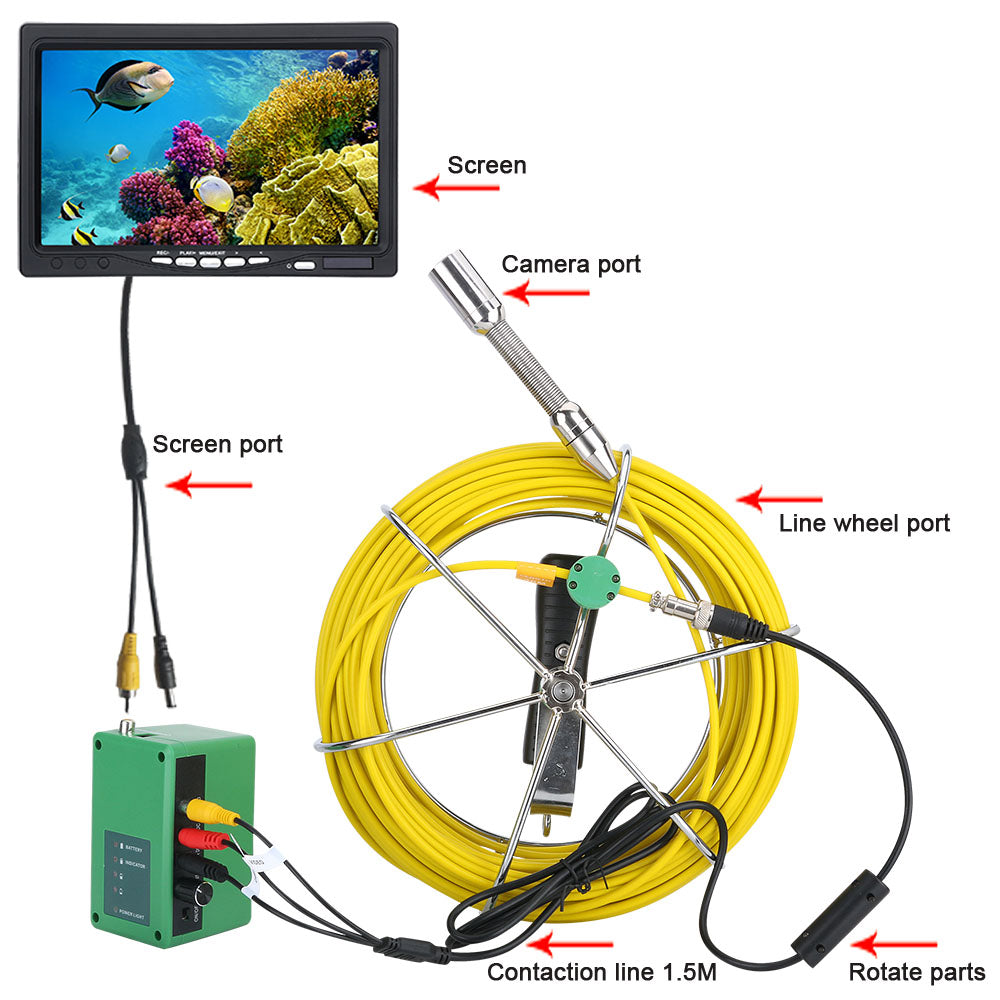 7" Pipe Sewer Inspection Video Camera (WiFi + DVR)