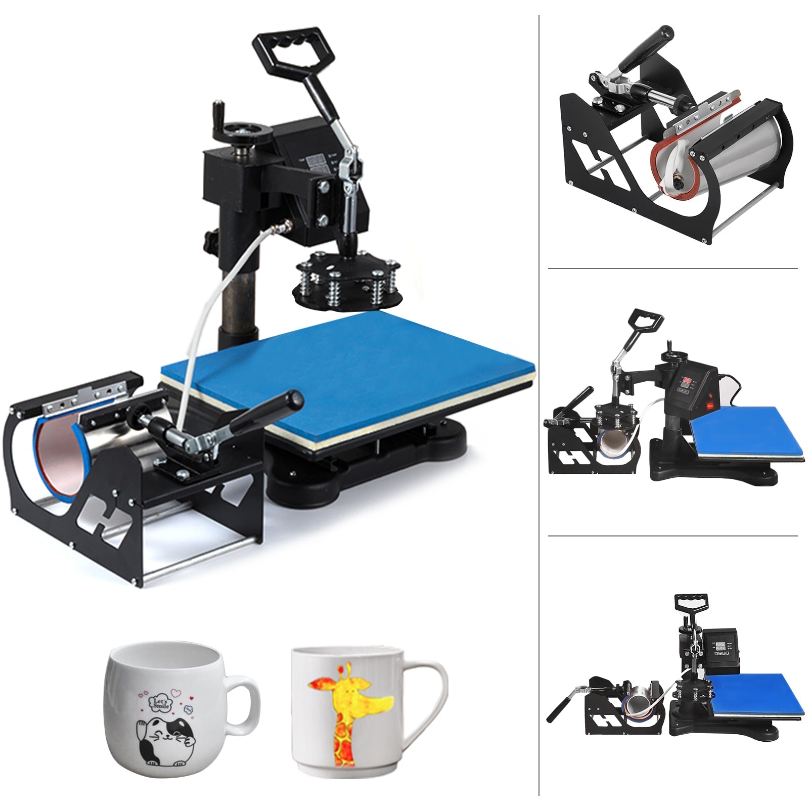 5-In-1 Swing Away Print-Transfer Machine (Mug, Cap, T Shirt, Phone Cases, Plate, Bags & More)