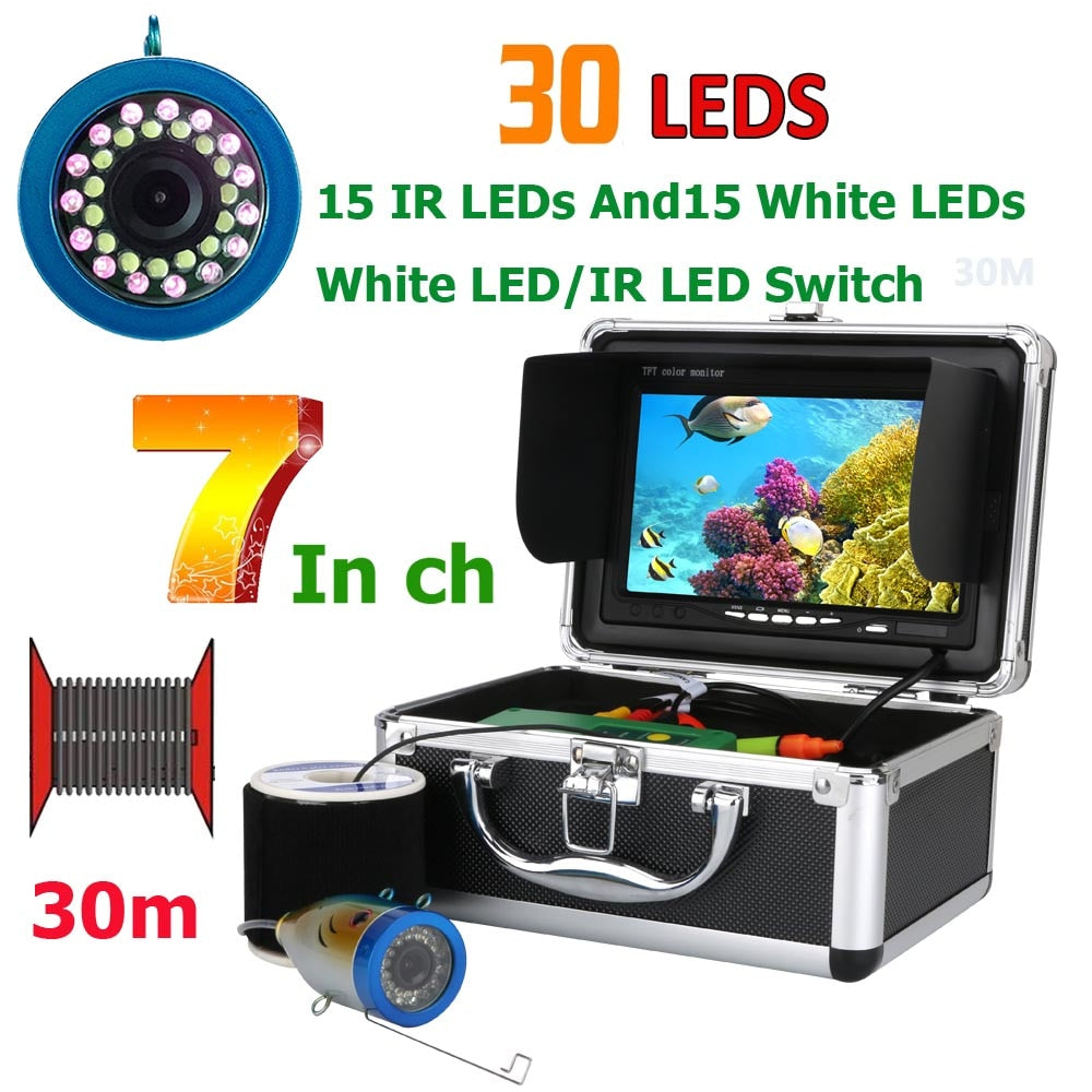 7" Fish Finder Fishing Camera  (15pcs White LEDs + 15pcs Infra Red LED Light)